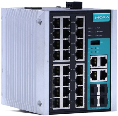 MOXA EDS-528E-4GTXSFP-LV MANAGED GIGABIT ETHERNET *TESTED*