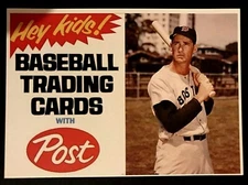 Ted Williams Post Cereal RP Ad Promo Card Boston Red Sox