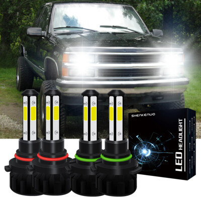 4x LED Headlight Bulbs Kit FOR 1997-98 Chevy C/K Pickup Silverado Suburban Tahoe