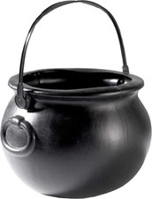 15cms  Black Plastic Witches Cauldron Halloween Fancy Dress Trick Or Treat