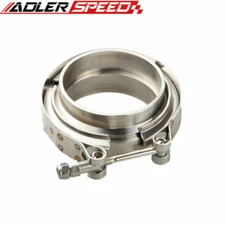US STOCK 2.5" Turbo Exhaust Vband V Band Clamp & CNC Stainless Steel Flange Kit