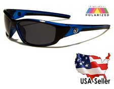 BLUE POLARIZED Nitrogen Men Anti Glare Driving Sport Sunglasses and FREE POUCH