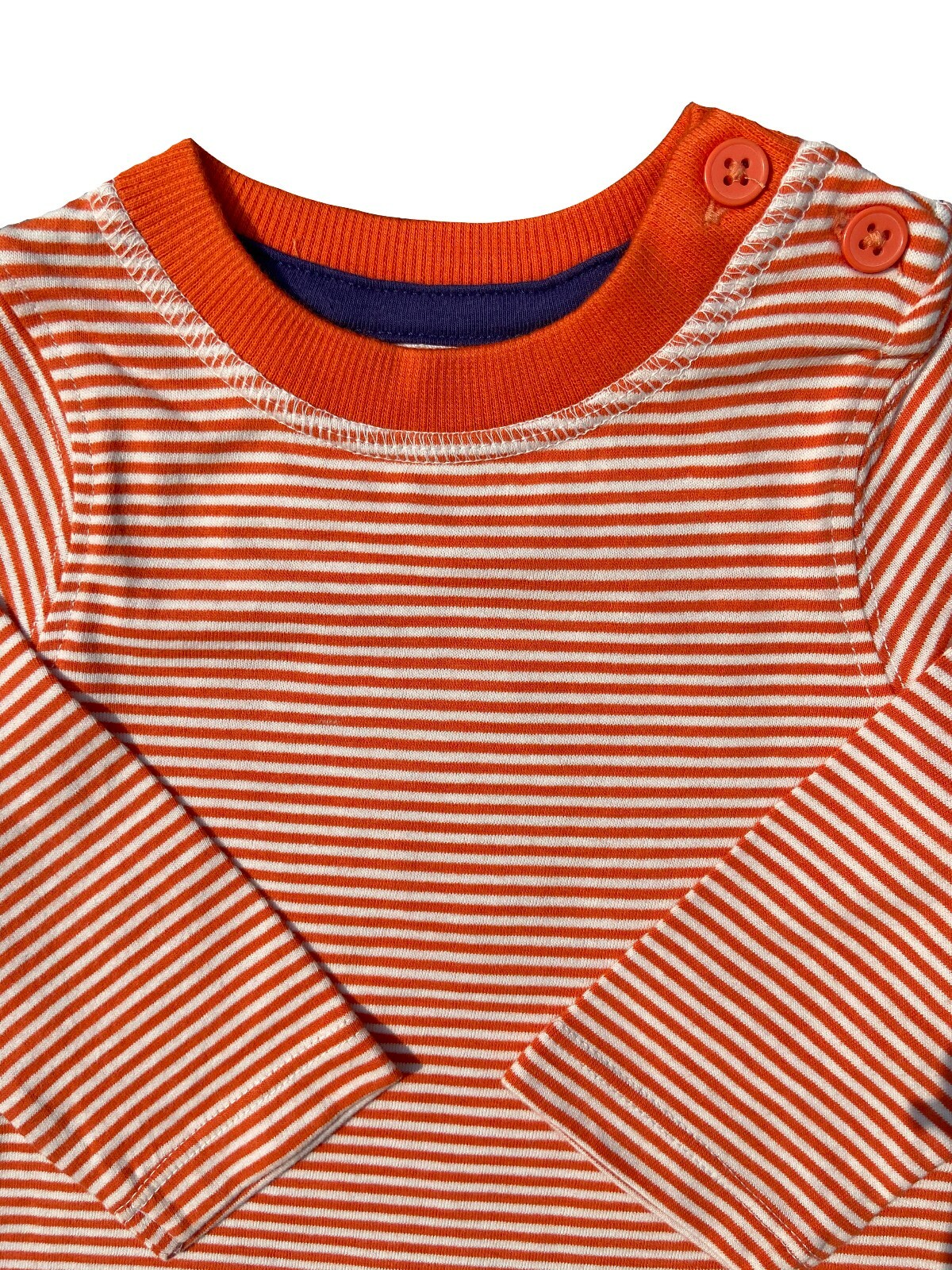 John Lewis Orange Top Stripe 100 Cotton Long Sleeve Baby Boys Unisex