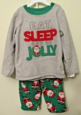 Carter's Just For You NWT 2 Pc Santa Pajama Unisex Size 3T Free Shipping