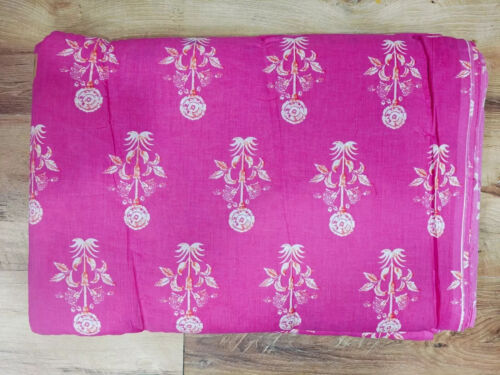 25 Yard Hand Block Print Handmade Cotton Indian Natural Sewing Crafts Fabric Lot - Picture 2 of 2
