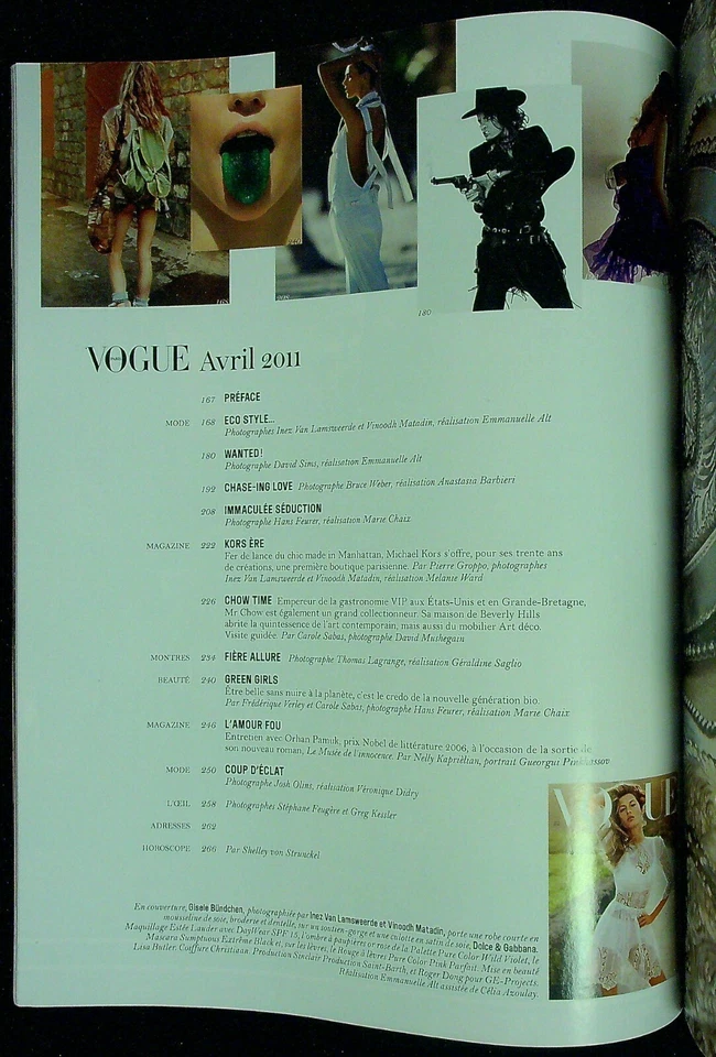 VOGUE PARIS 4/2011 GISELE BUNDCHEN Anja Rubik ISABELI FONTANA Malgosia Bela @NEW - Image 2 of 4