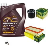 MANN-FILTER Inspektionspakete Mannol 5L Energy 5W-20 FüR KIA Rio II 1.4 16V 1.6