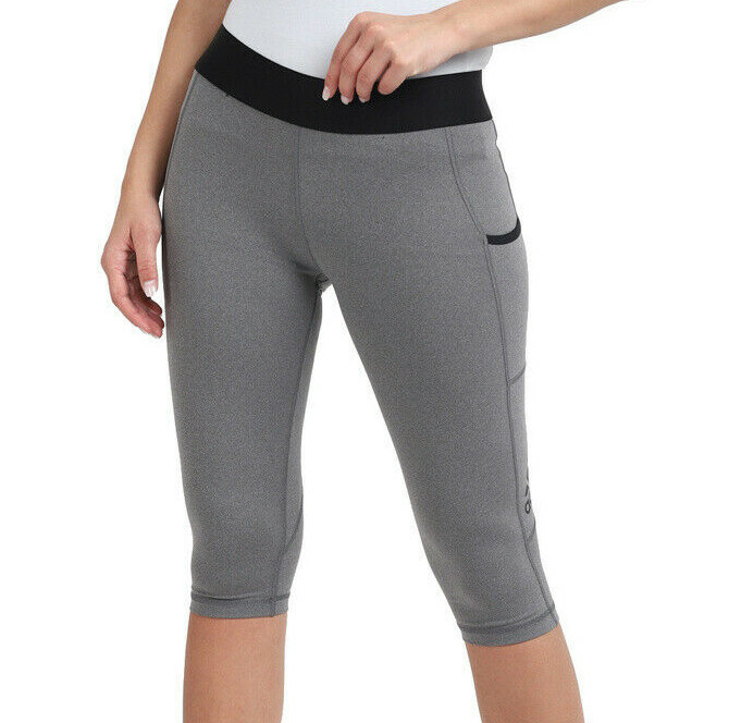 Женские спортивные капри Adidas Alphaskin серого цвета, размер XL, укороченные леггинсы для тренировок, НОВИНКА