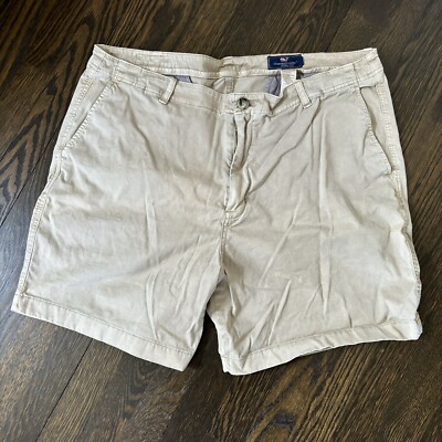 Vineyard Vines Mens Khaki Island Chino Shorts Size 38