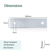 Galvanised Steel Flat Metal Brackets Joining Mending Plates for Repairing Wood