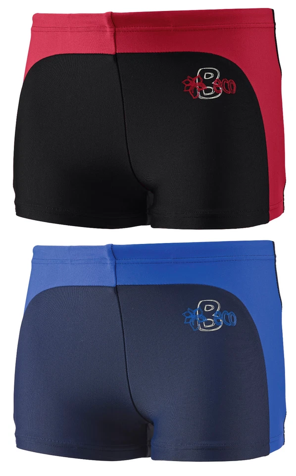 BECO Jungen Badehose Badeshort Schwimmhose Größe 98-176 rot-schwarz/marine-blau