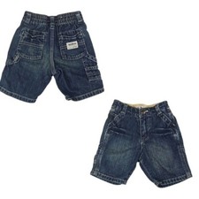 OshKosh 100 Cotton Quality Denim Cargo Jean Shorts, 3 Mos