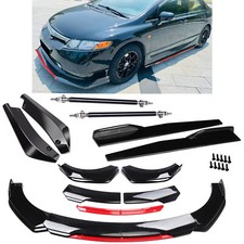 For Honda Civic Sedan Front Rear Bumper Lip Spoiler Splitter Body Kit Side Skirt
