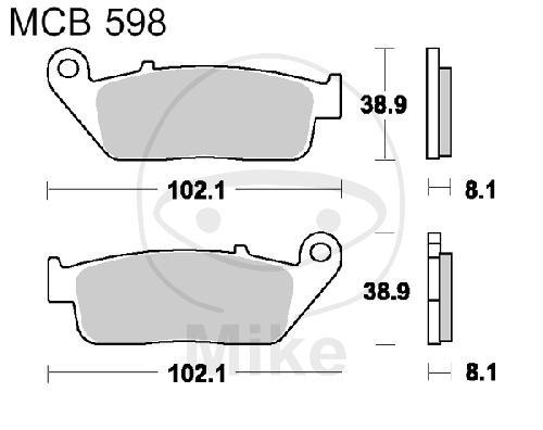 Колодки trw mcb598