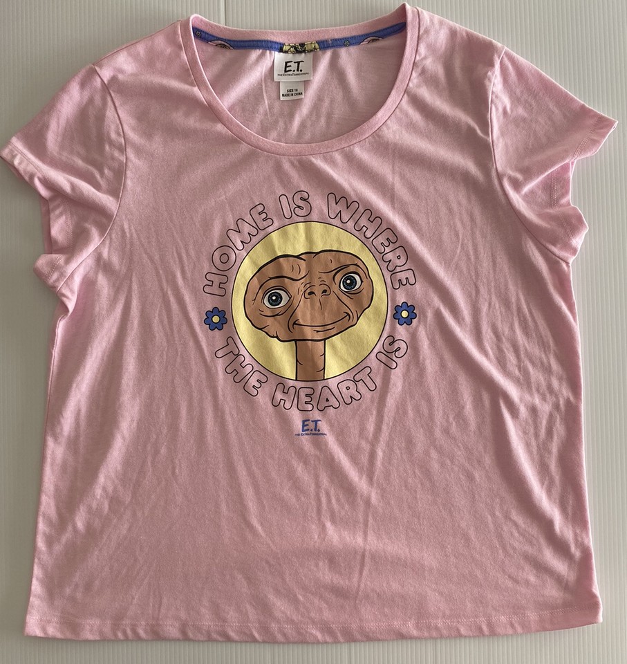 E.T Movie (the extra-terrestrial) T Shirt Women's Pink Size 18 Universal Studio