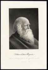 WILLIAM CULLEN BRYANT in 1873 Poet Journalist NY Post ENGRAVING 1880s Print