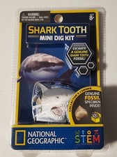 Shark Tooth Mini Dig Kit National Geographic STEM 8  w/ Digging Tool