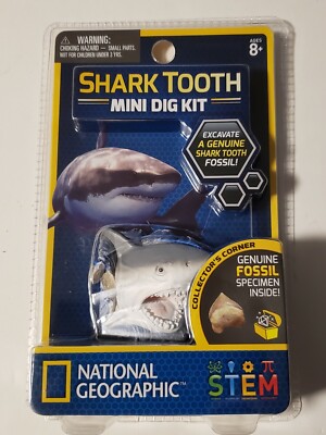 Shark Tooth Mini Dig Kit National Geographic STEM 8 + w/ Digging Tool 