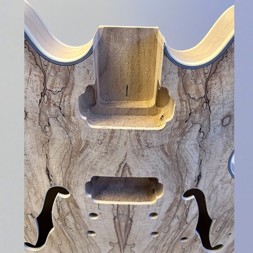 DIY Electric Guitar Kits Nature Spalted Maple Top 22 Frets 2V2T3W Semi-Hollow - Afbeelding 11 van 19