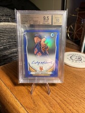 2014 BOWMAN PROS⚾️CASEY MEISNER(R/C)CHROME BLUE REFRACTOR*AUTO(14/150)BGS 9.5/10