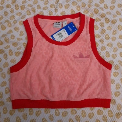 Adidas Originals 70s Monogram Cropped Tank Top Pink Women's