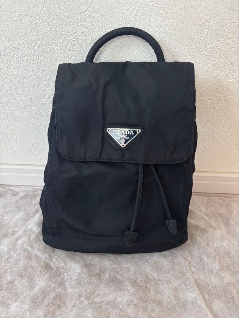 PRADA backpack rucksack triangular logo black Fro… - image 1