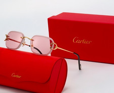 Cartier Big C Oval Cut Pink Lens  Gold Frame FREE SHIPPING