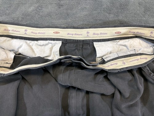 Tommy Bahama pantaloncino uomo 36 nero seta relax plissettato bottoni tasca casual estivo - Foto 3 di 10