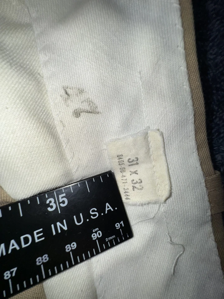 Pantalones Vintage Años 60 Ejército de EE. UU. Era Vietnam Pantalón Caqui 31/31 De Colección J. H. Rutter Foto 3 de 4