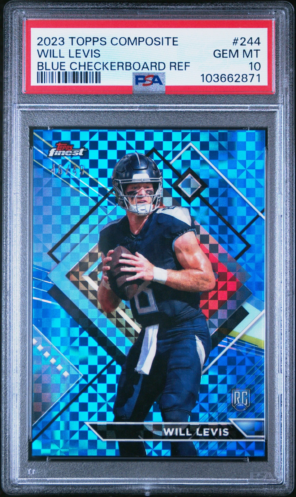 Will Levis Topps Composite #244 Blue Checkerboard Refractor