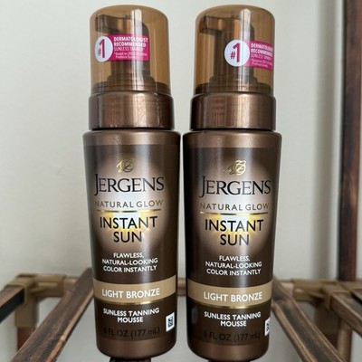 Jergens Natural Glow Instant Sun Tanning Mousse Light Bronze 6 oz LOT OF 2