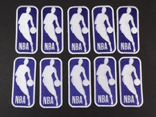 Lot of (10) NBA Official Basketball Logo Purple/White Border Embroidered Patches