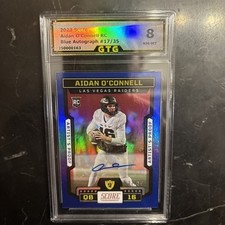 Aidan O’Connell RC Auto /35 Blue Artist’s Proof, NM-MT 8.5, 2023 Score