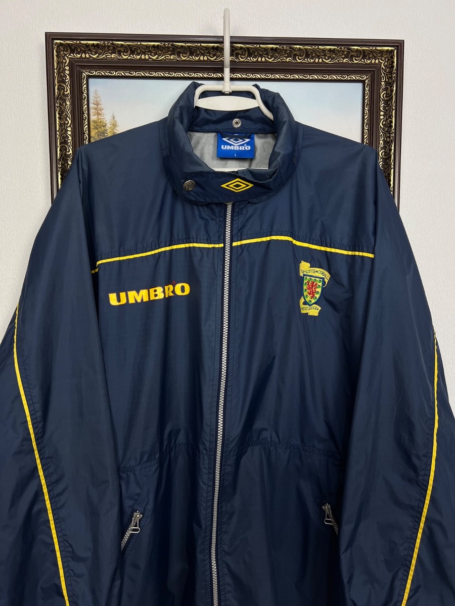 Vintage 90's Umbro Scotland Football Train Jacket Track Top Hooded