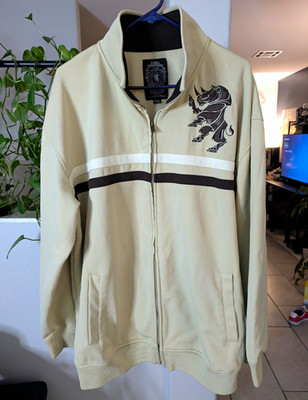Vintage Y2K Ecko Unltd. The Royal Rhino Beige Full Zip Track Jacket Men s 2XL