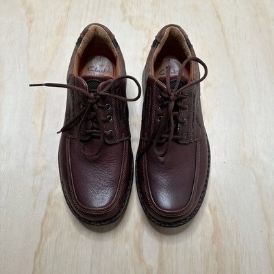 Clarks Unstructured Un.Bend Brown Leather Lace-Up Oxford Shoes size 11.5