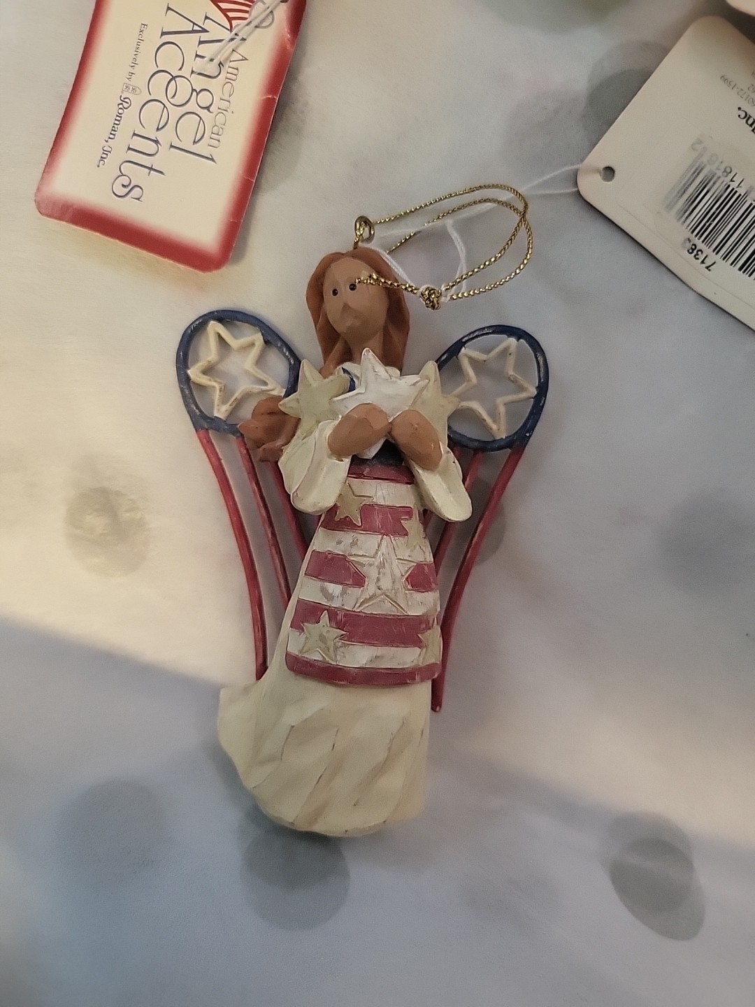 4 Four AMERICAN ANGEL ACCENTS By ROMAN Figurine ~ Ornament ~ 4 inches