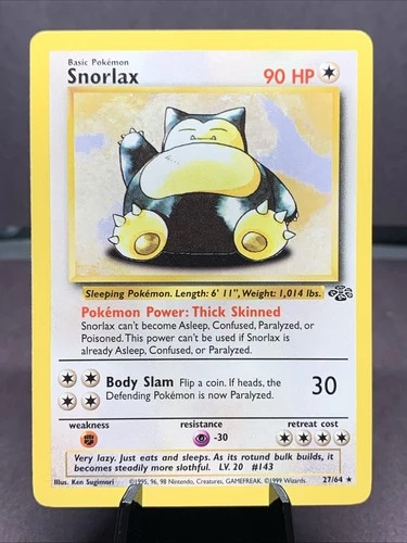 Pokemon TCG Snorlax #27/64 Non Holo Rare Jungle Set WOTC VTG 1999 NM