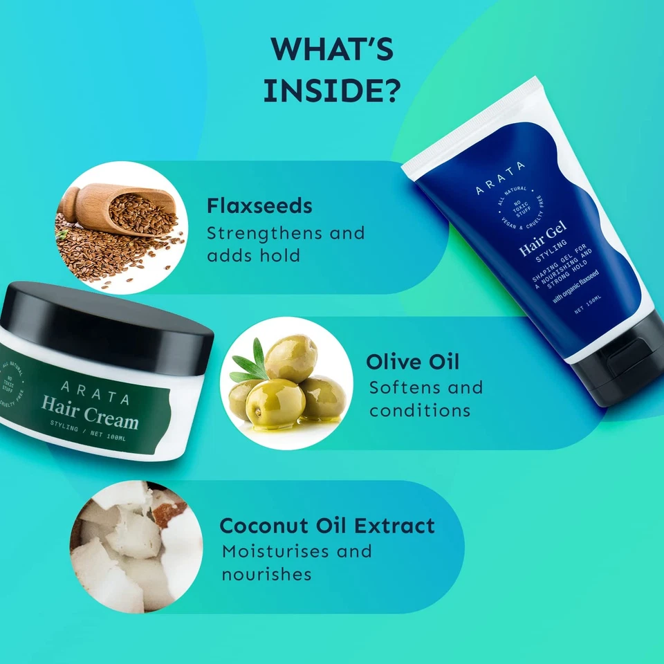 Arata Styling Haar Creme 100ml Mit Gel 150ml für Alle Haartypen - Bild 4 von 4
