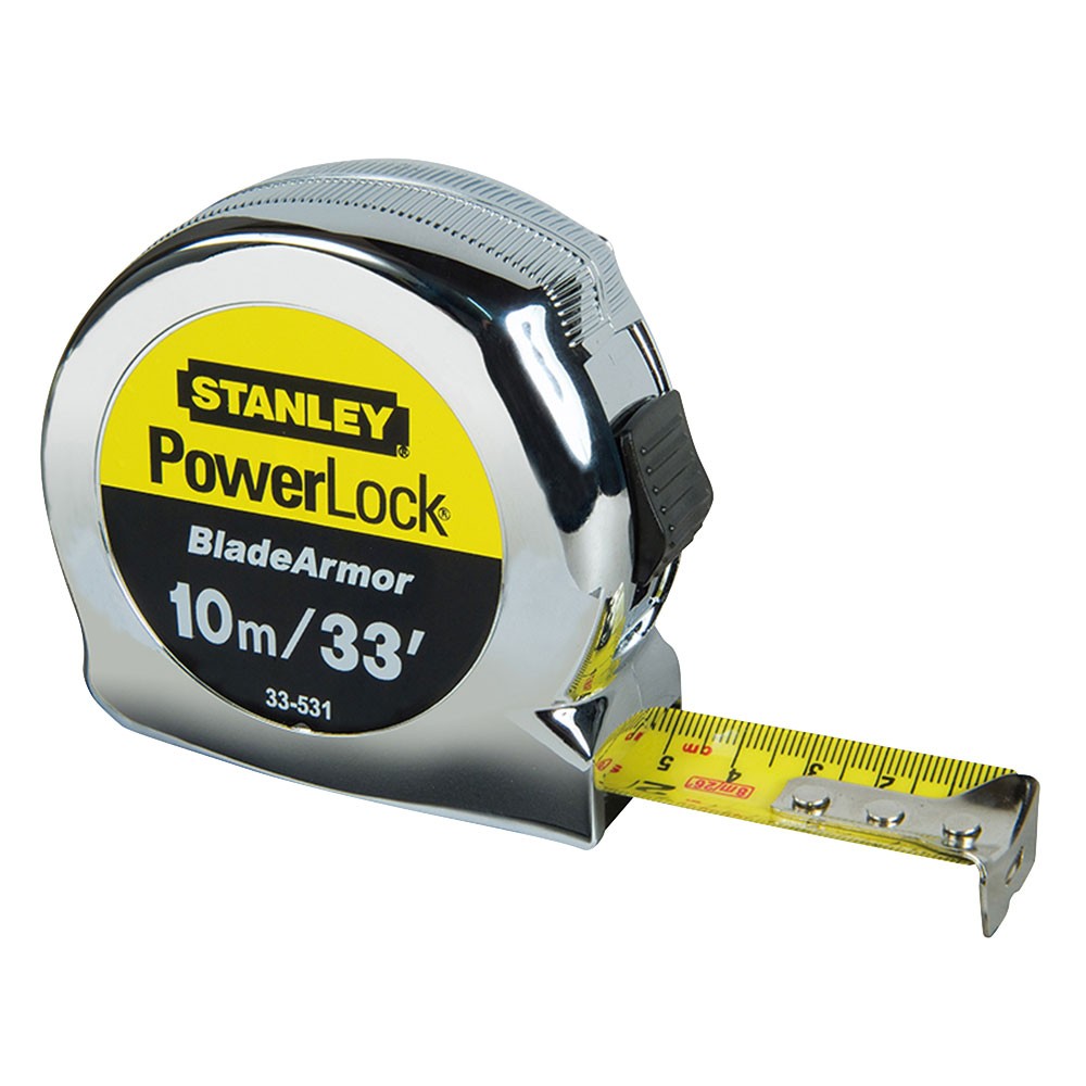 Stanley PowerLock® BladeArmor® Pocket Tape 10m/33ft (Width 25mm)