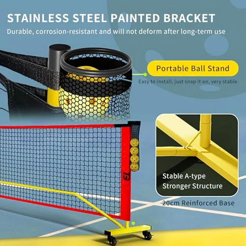 Pickleball Net with Wheels,22FT Regulation Size Portable Pickleball Net,with Pickleball Net with Wheels,22FT Regulation Size Portable Pickleball Net,with