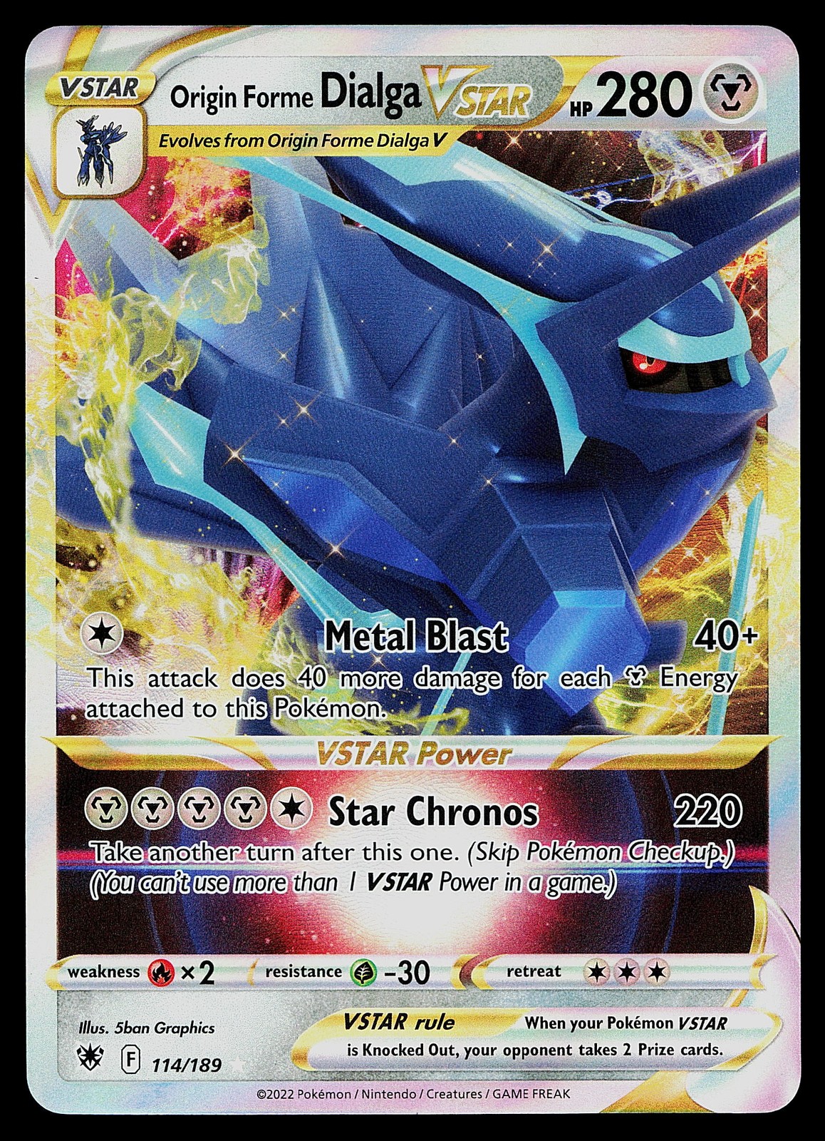Pokemon Card - Origin Forme Dialga VSTAR Astral Radiance 114/189 Ultra Rare