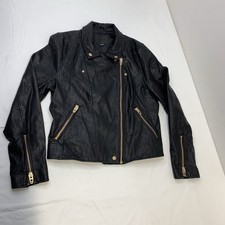 BlankNYC Size XL Girls Black Biker Jacket Zip Sleev  Pockets Pre Owned