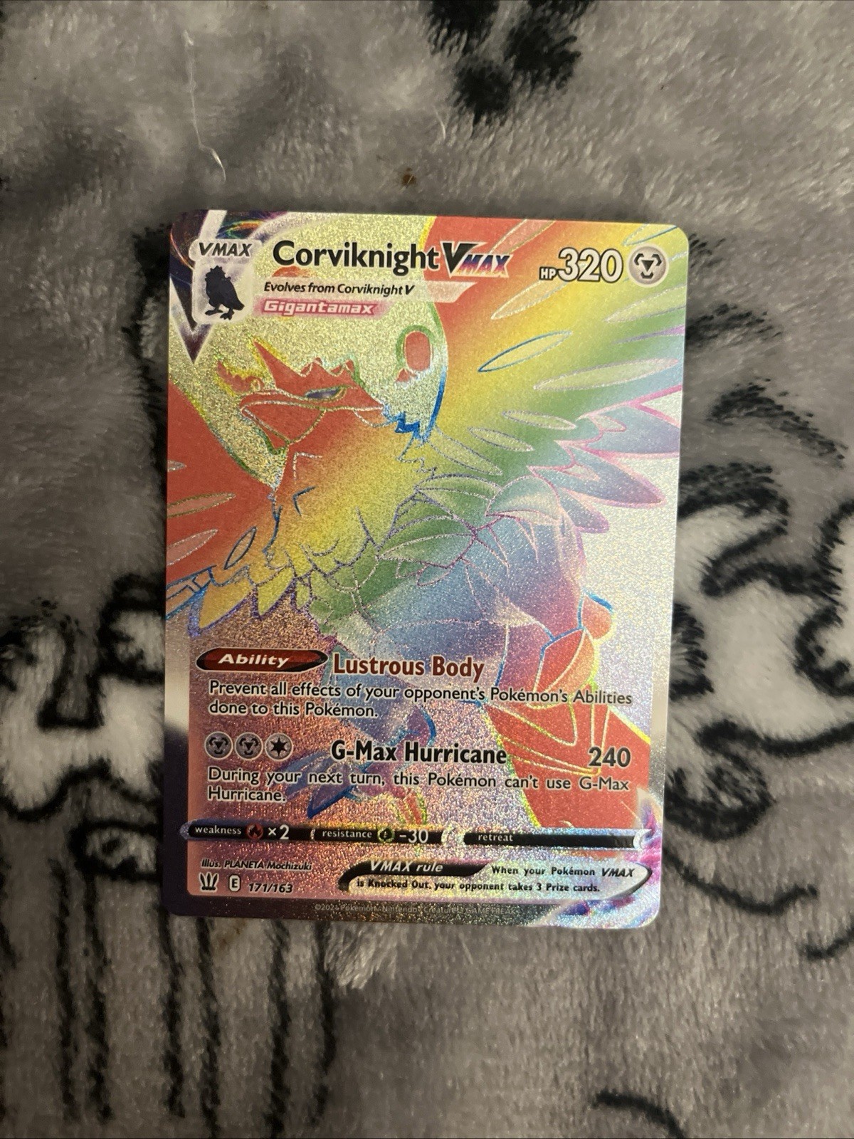 Pokemon TCG Rainbow Corviknight VMAX 171/163 Battle Styles Nm
