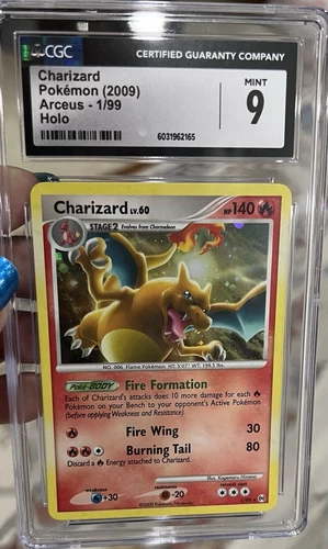 CHARIZARD 1/99 HOLO RARE 2009 PLATINUM ARCEUS - CGC 9