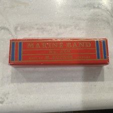 Vintage M Hohner Marine Band No 364 Harmonica Key of C WITH BOX Made In Germany