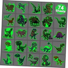 Glow in The Dark Dinosaur Temporary Tattoos for Kids Luminous Dinosaur