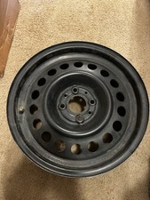 Fiat 500 15x6 Steel Rim; 4x98mm bolt pattern, Black, fair to good condition.