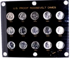 COMPLETE 15-COIN 1950-1964 PROOF SILVER ROOSEVELT DIME SET IN CAPITAL HOLDER