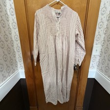 Nightgown LL Bean Dobby Pintuck Cotton Flannel Cottagecore Red/white Sz M Vtg